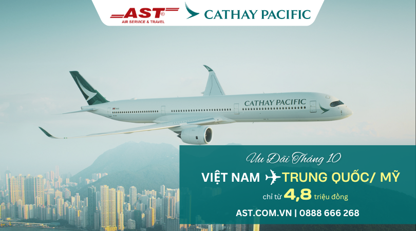 Cathay Pacific ve may bay di Trung Quoc, Bac Kinh, Thuong Hai, San Francisco, Los Angeles, My